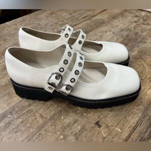 Intentionally blank, white platform, chunky Mary Jane shoes Anthropologie